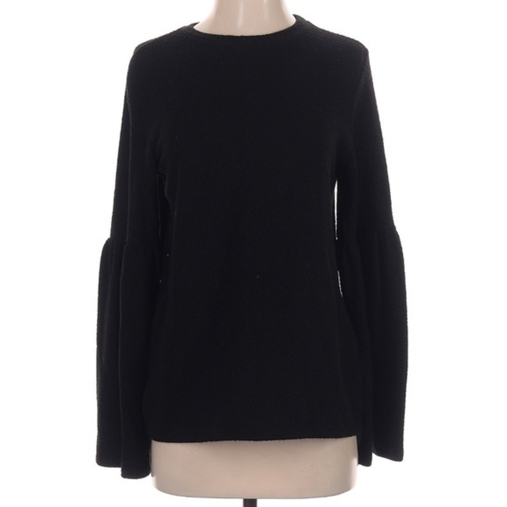 Zara Trafaluc Black Bell Sleeve Blouse | Women's Size S |‎ Long Sleeve Top